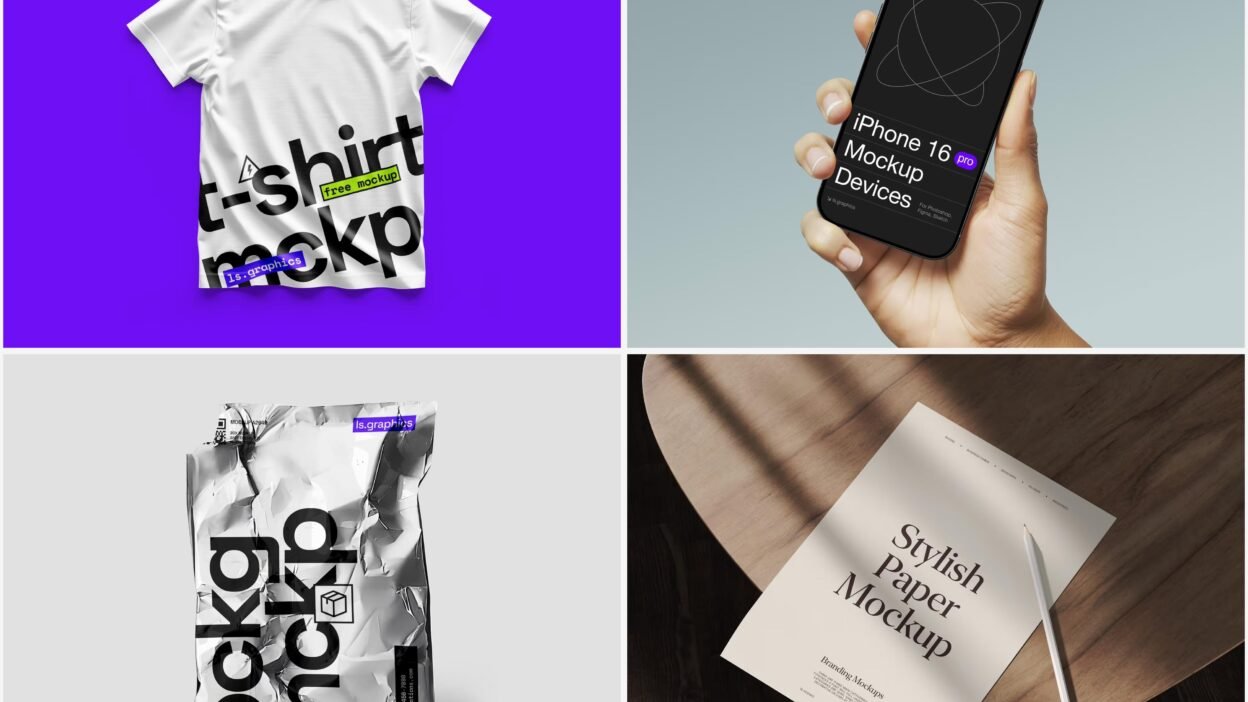 free mockups that turn your flat designs into realistic marketing assets
