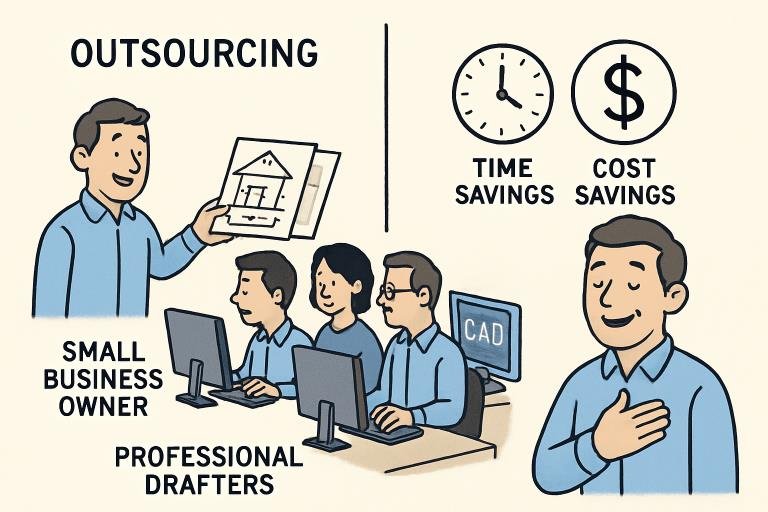 the hidden advantages of outsourcing autocad drafting for small businesses