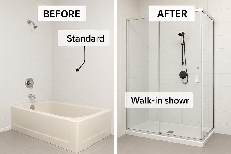 a guide to seamless tub to shower conversions
