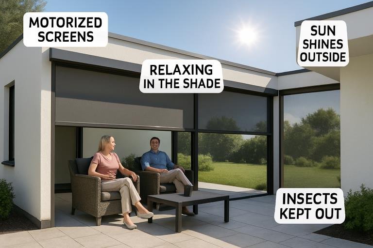 enhancing outdoor living with motorized patio screens