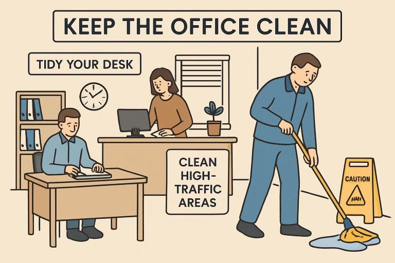 best practices for maintaining clean and healthy workspaces