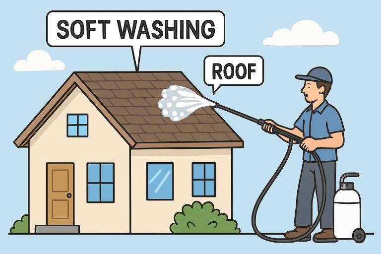 why professional soft washing is the safest, most effective solution for roof maintenance in north carolina